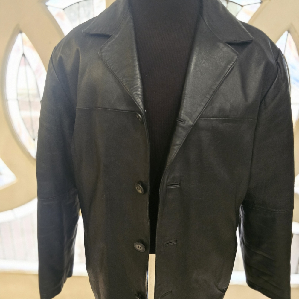 Wilsons Leather Black Trench Coat